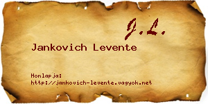 Jankovich Levente névjegykártya