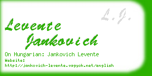 levente jankovich business card